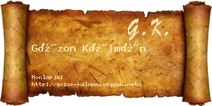 Gózon Kálmán névjegykártya
