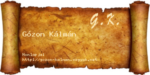 Gózon Kálmán névjegykártya