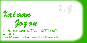 kalman gozon business card