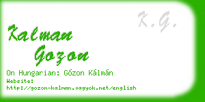 kalman gozon business card